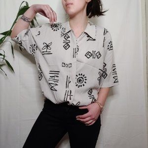 Unique Vintage Pattern Button-up Shirt